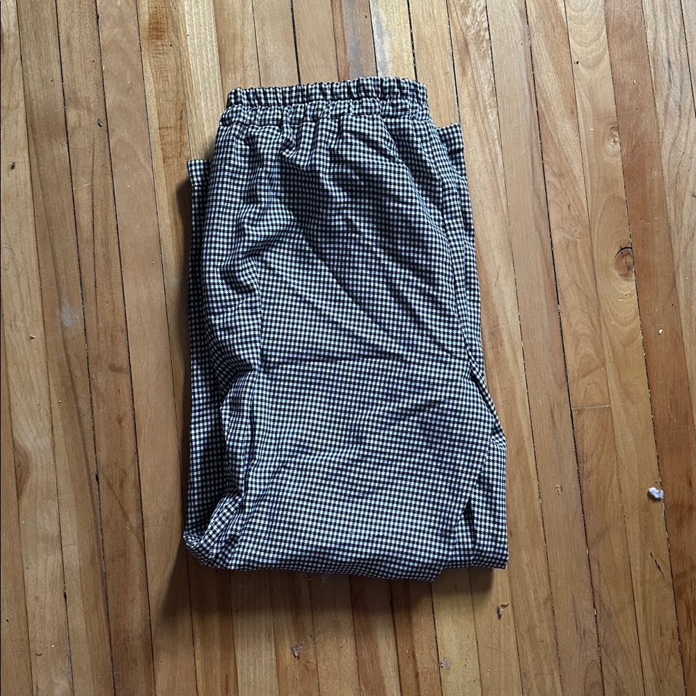 Twik For Simons Black White Gingham Slight Crop Elasticized Pant Size Large
